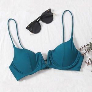 TWO NWT Teal Bikini Tops